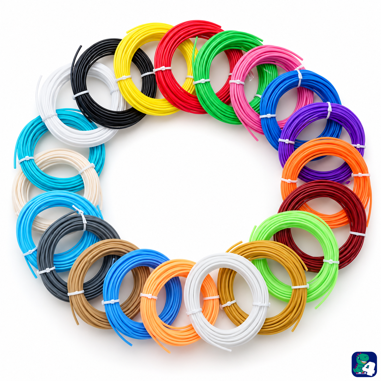 PCL-Filament von Fits4Kids: 20 Farben, 100 Meter, für 3D-Stifte