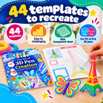 44 Vorlagen zum Nachbauen im 3D Pen Stencil Book 2026 Edition