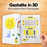 Gestalte in 3D mit dem XXL-Vorlagenbuch und praktischem Transparentpapier