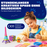 Stundenlanger kreativer Spaß ohne Bildschirm mit dem 3D-Stift Starterset Kabellos (blau)