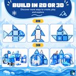Idées de construction en 2D et 3D avec les Magnetic Tiles Frozen Constructions