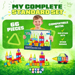 Verpackungsinhalt von Magnetic Tiles Build & Beyond: 66 Teile
