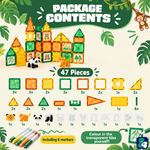Verpackungsinhalt von Magnetic Tiles Jungle Journey: 47 Teile