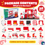 Lieferumfang von Magnetic Tiles Fire Fighters: 32 Teile