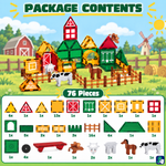 Verpackungsinhalt von Magnetic Tiles Farmyard Frenzy: 76 Teile