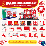 Inhalt der Verpackung: Magnetische Bausteine Feuerwehr, 32 Teile