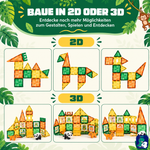 Bauideen in 2D und 3D mit den magnetischen Bausteinen Dschungelreise