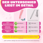 Unterschied zwischen dem kabellosen PCL-3D-Stift (rosa) und einem herkömmlichen 3D-Stift