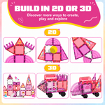 2D- und 3D-Bauideen mit Magnetic Tiles Princess Paradise