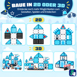 Bauideen in 2D und 3D mit den magnetischen Bausteinen Polizeipatrouillen-Hauptquartier