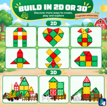 2D- und 3D-Bauideen mit Magnetic Tiles Farmyard Frenzy