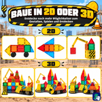 Bauideen in 2D und 3D mit den magnetischen Bausteinen Bau-Meister