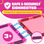 Starke eingebaute Magnete klicken die Teile von Magnetic Tiles Princess Paradise fest zusammen, ab 3 Jahren