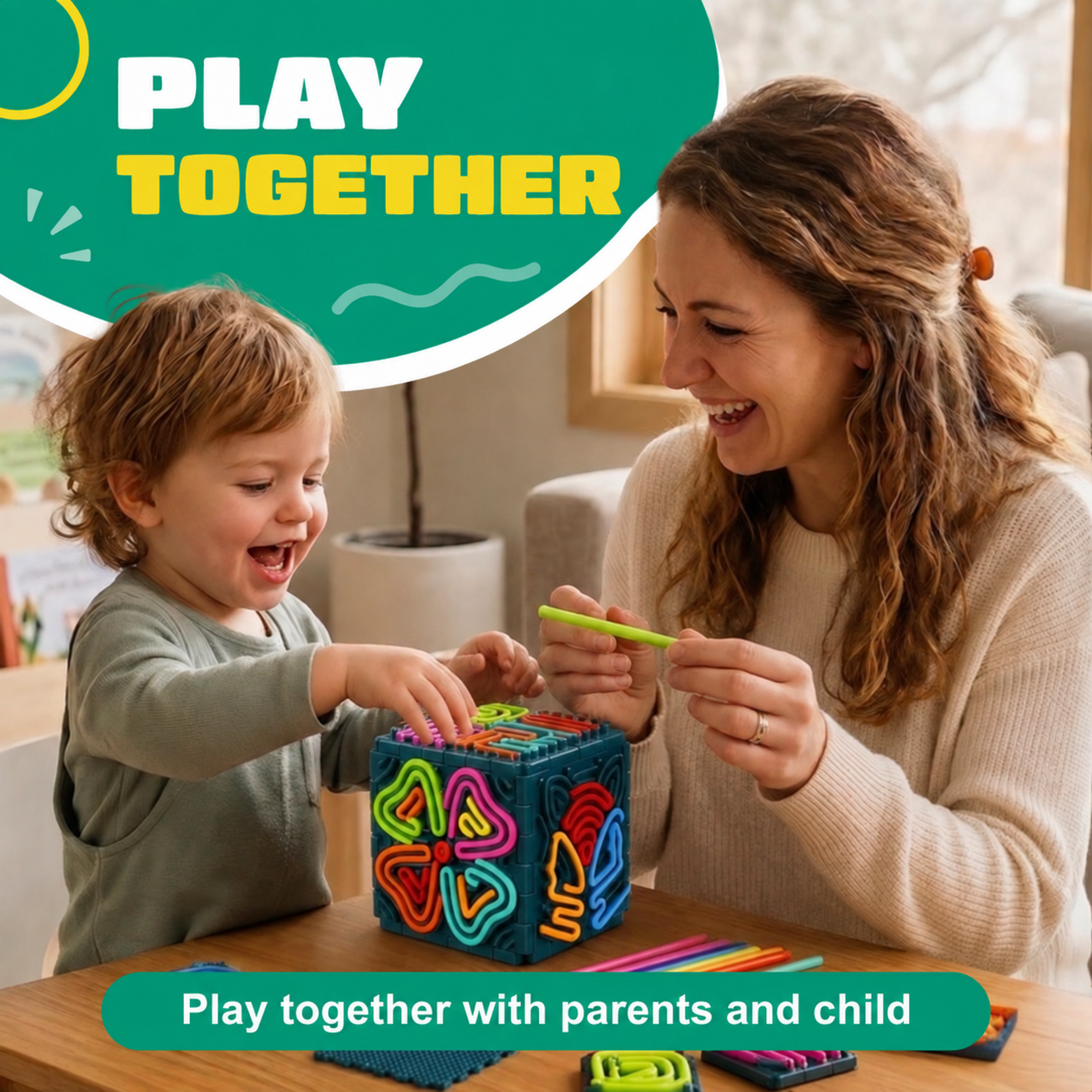 Jouer ensemble : parent et enfant avec le Fidget String Building Set