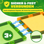 Starke eingebaute Magnete halten die magnetischen Bausteine Bauen & Mehr fest zusammen, ab 3 Jahren