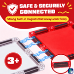 Starke eingebaute Magnete lassen die Magnetic Tiles Fire Fighters Teile fest zusammenklicken, ab 3 Jahren