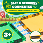 Starke eingebaute Magnete klicken die Magnetic Tiles Farmyard Frenzy Plättchen fest zusammen, ab 3 Jahren