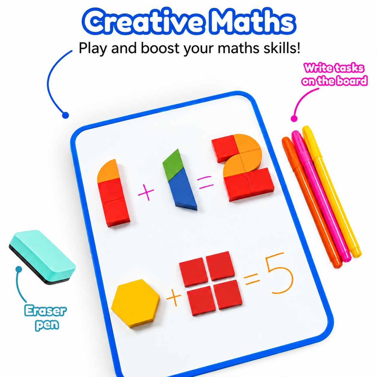 Mathématiques créatives avec Magnetic Tiles Tangram Tactician
