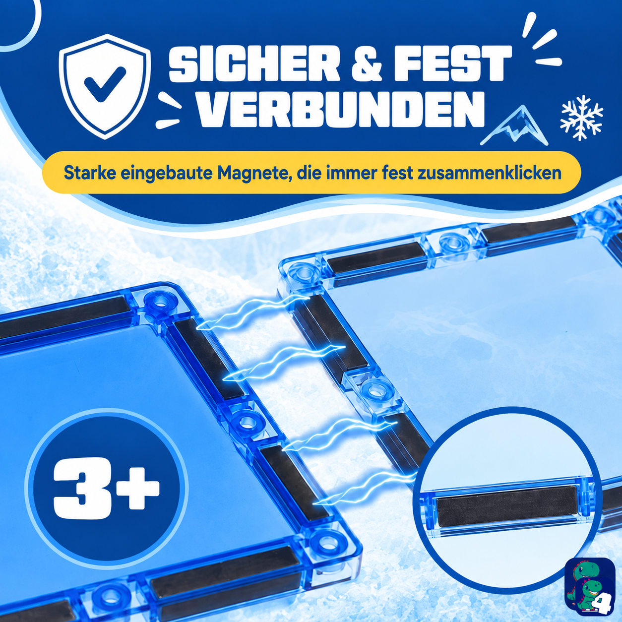 Starke eingebaute Magnete halten die magnetischen Bausteine Frozen Konstruktionen fest zusammen, ab 3 Jahren