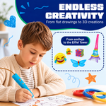 Endlose Kreativität mit dem kabellosen 3D Stift (blau): vom flachen Zeichnen zur 3D Kreation