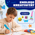 Endlose Kreativität mit dem kabellosen 3D-Stift (blau): von der flachen Zeichnung zur 3D-Kreation