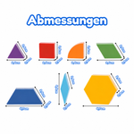Abmessungen der Tangram-Formen der magnetischen Bausteine Tangram Taktiker