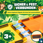 Starke eingebaute Magnete halten die magnetischen Bausteine Dschungelreise fest zusammen, ab 3 Jahren
