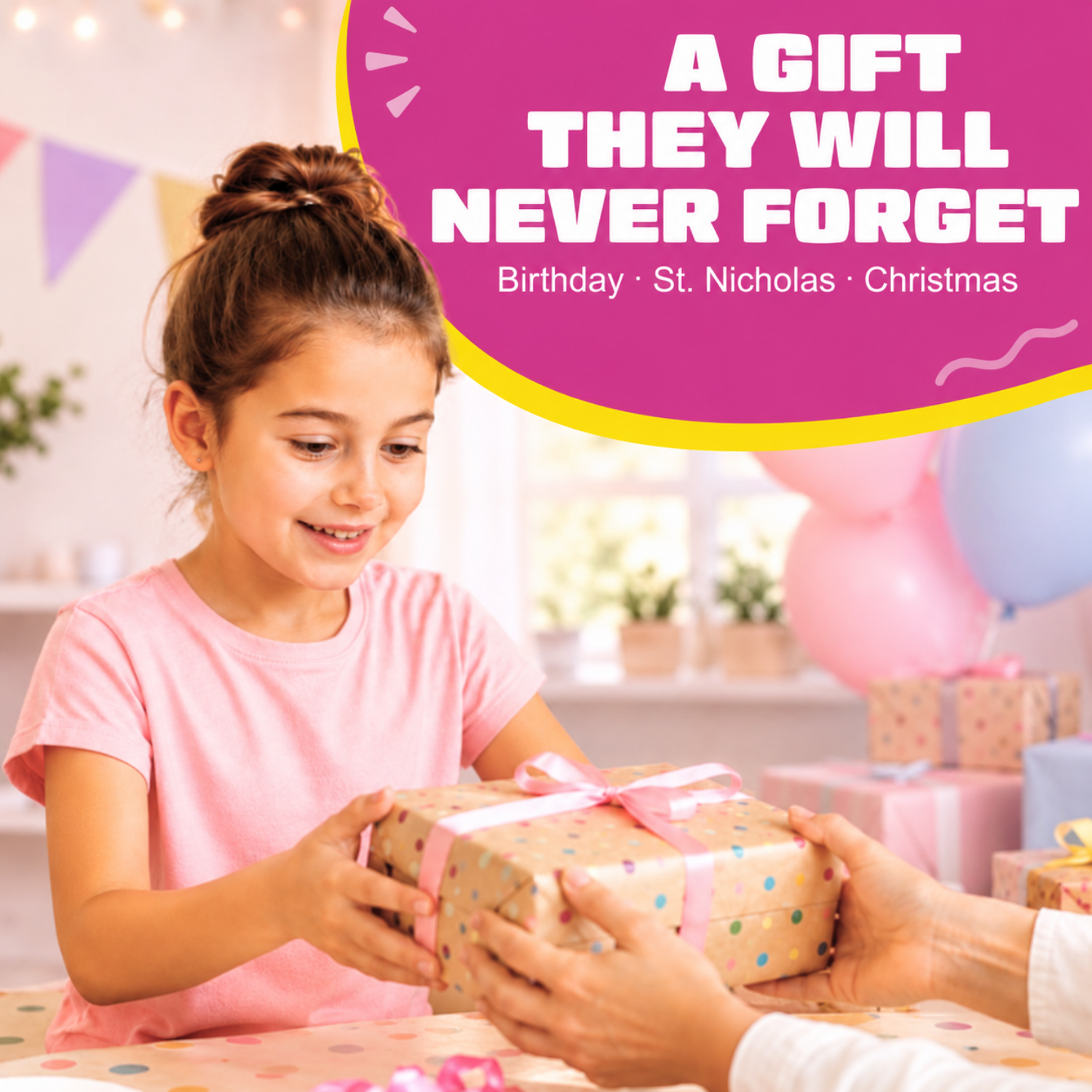 Child receives the Wireless 3D Pen Starter Kit (pink) as a gift