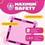 Sicherheit von Magnetic Tiles Princess Paradise: eingeschlossene Magnete, abgerundete Kanten und CE-Kennzeichnung