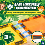 Starke eingebaute Magnete klicken die Magnetic Tiles Jungle Journey Teile fest zusammen, ab 3 Jahren