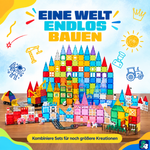Große Bauwelt: die magnetischen Bausteine Kaleidoskopische Kreationen mit anderen Sets kombinieren