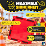 Sicherheit der magnetischen Bausteine Bau-Meister: eingeschlossene Magnete, abgerundete Kanten und CE-Kennzeichnung