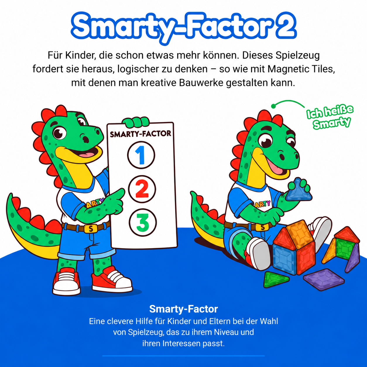 Magnetische Bausteine Tangram Taktiker mit Smarty-Factor 2: mittlerer Schwierigkeitsgrad