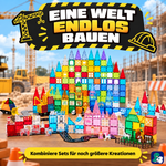 Große Bauwelt: die magnetischen Bausteine Bau-Meister mit anderen Sets kombinieren