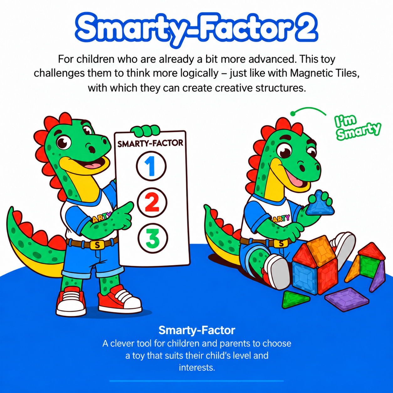 Magnetic Tiles Tangram Tactician avec facteur de difficulté 2 : niveau moyen