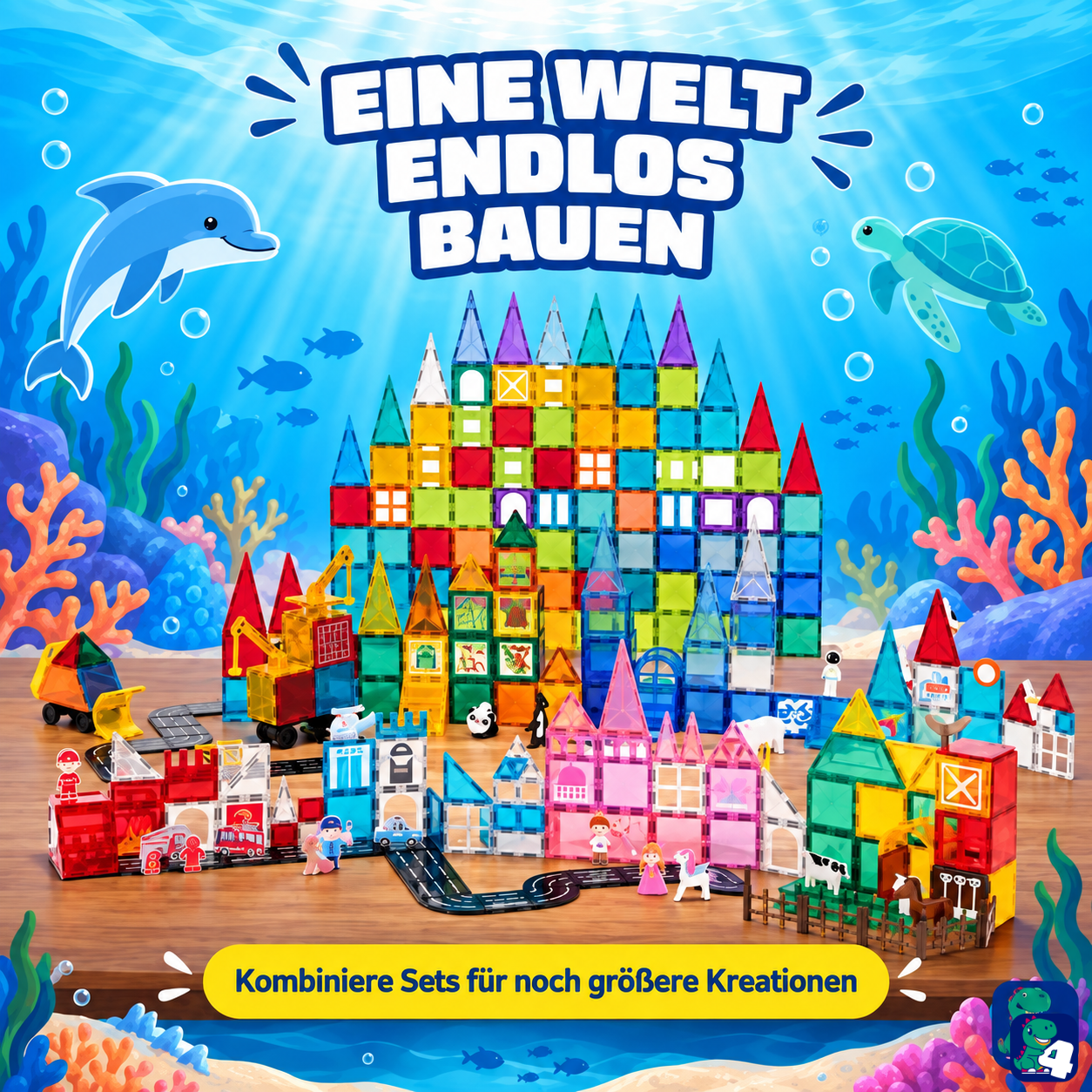 Große Bauwelt: die magnetischen Bausteine Frozen Konstruktionen mit anderen Sets kombinieren