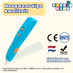Blauwe 3D Pen Race Kit van Fits4Kids gecertificeerd volgens CE en EN71