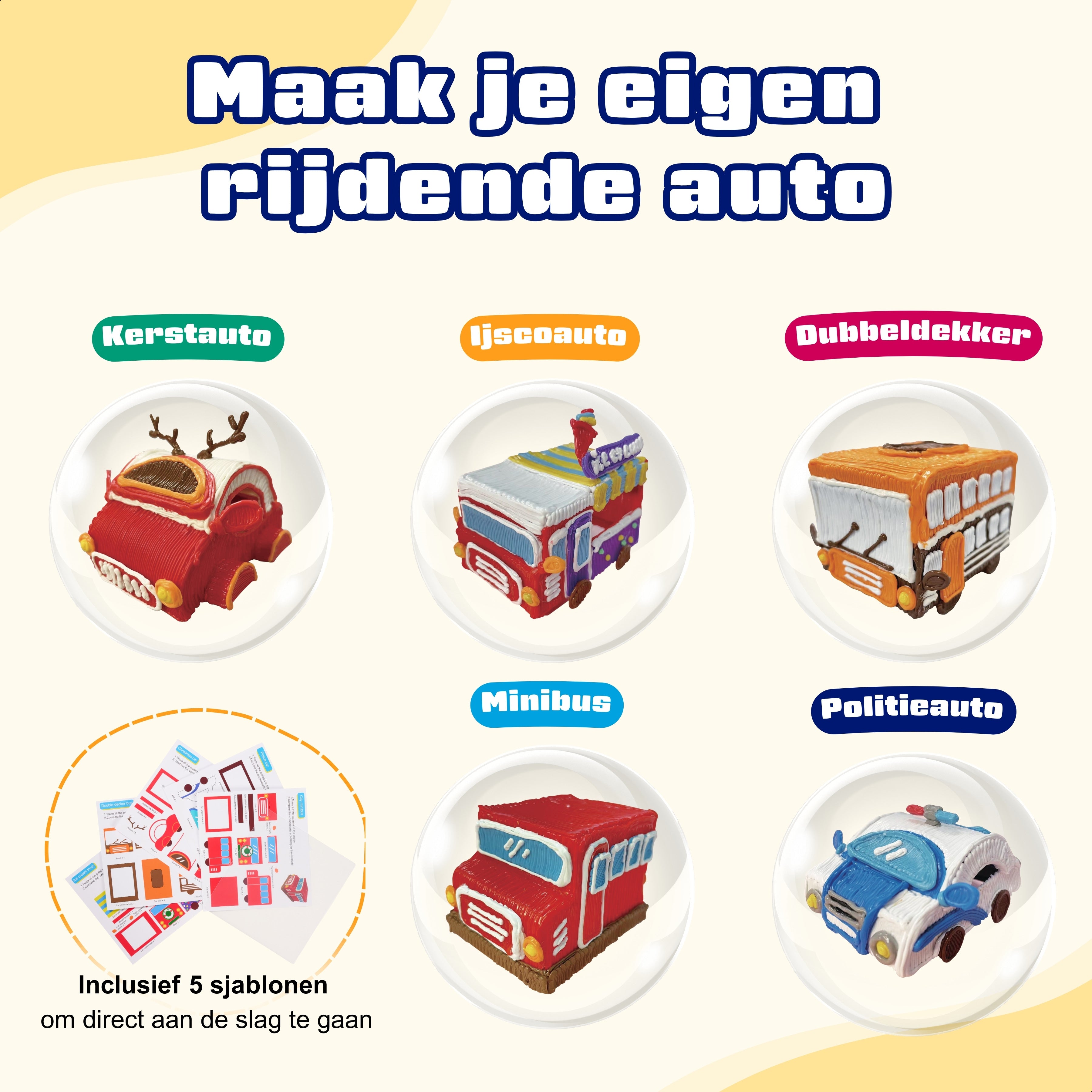 Maak je eigen rijdende auto met de blauwe 3D Pen Race Kit van Fits4Kids