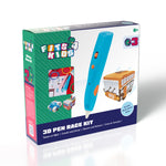 Verpakking van de blauwe 3D Pen Race Kit van Fits4Kids voor kinderen vanaf 6 jaar