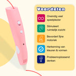 Voordelen van de roze 3D Pen Race Kit van Fits4Kids voor kinderen