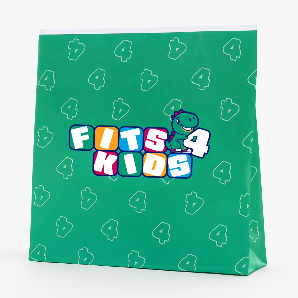 Groene verpakking van de 3D pen stencils met het Fits4Kids logo