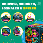 Bouwen drukken loshalen en spelen met de Fidget Draden bouwset van Fits4Kids