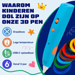 Warum Kinder den kabellosen 3D-Stift (blau) lieben: kabellos, niedrige Temperatur, USB-C-Aufladung, ab 6 Jahren