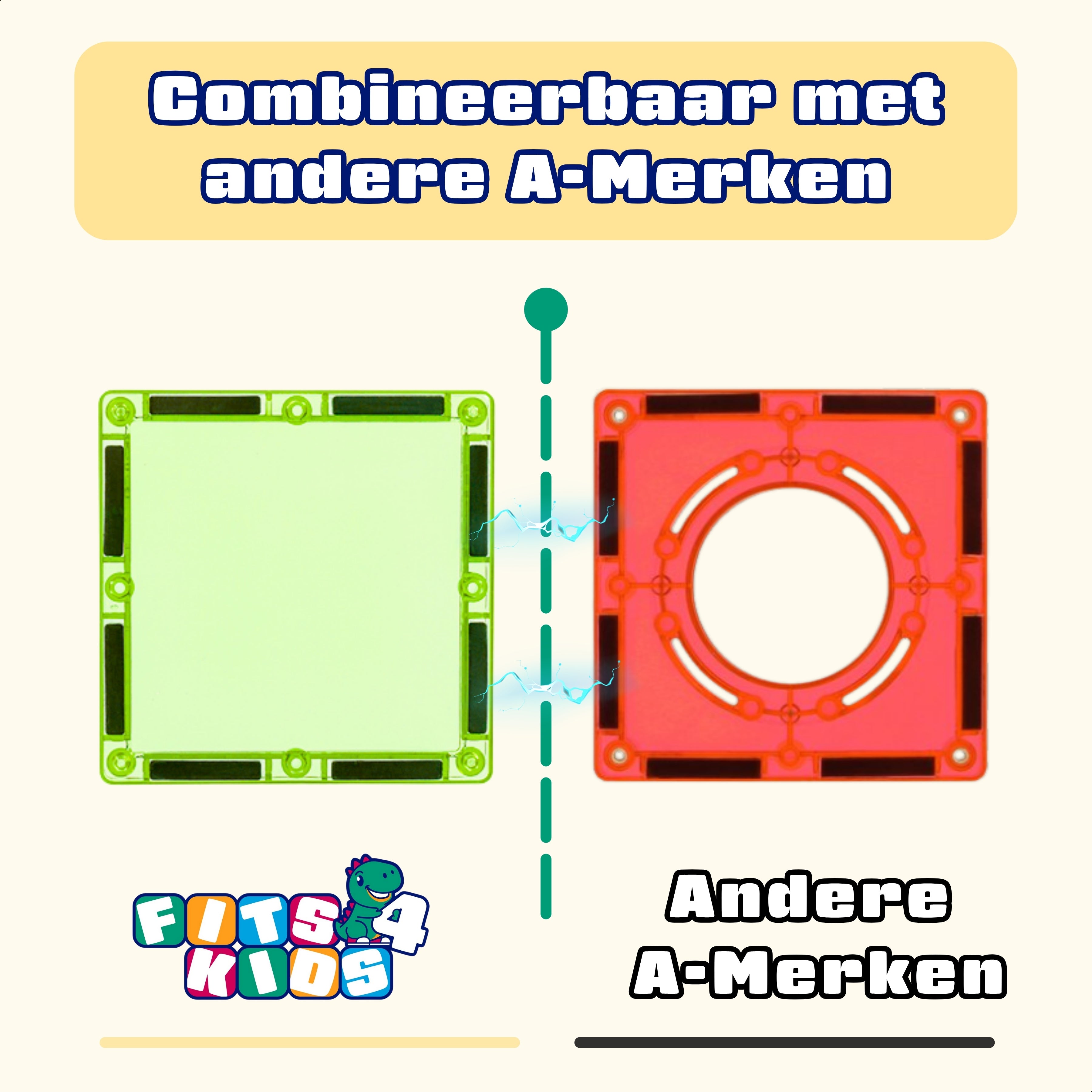 Magnetic Tiles Build & Beyond van Fits4Kids combineerbaar met andere A-merken