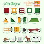 Afmetingen van de Magnetic Tiles Farmyard Frenzy tegels van Fits4Kids