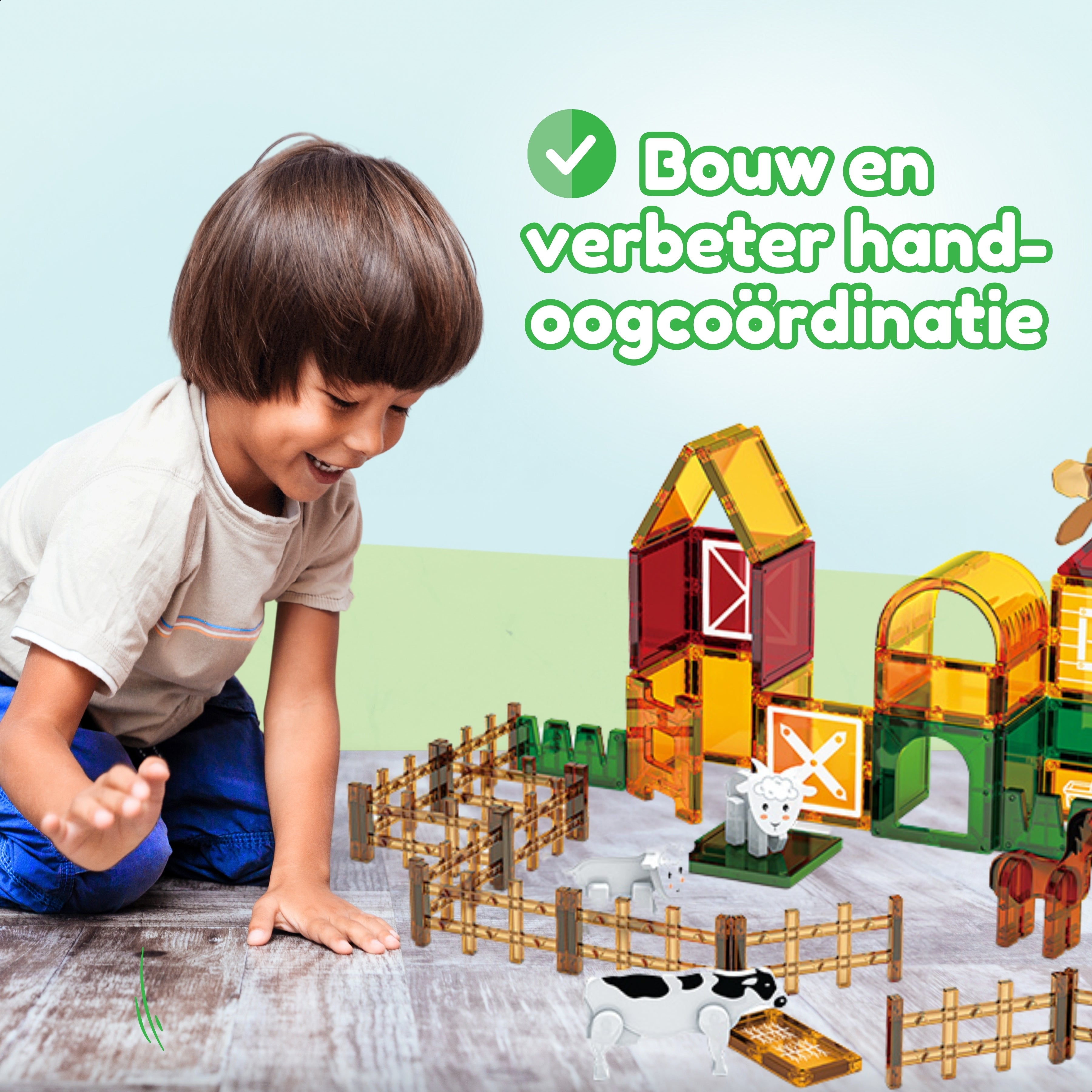 Magnetic Tiles Farmyard Frenzy van Fits4Kids verbetert handoogcoördinatie bij kinderen