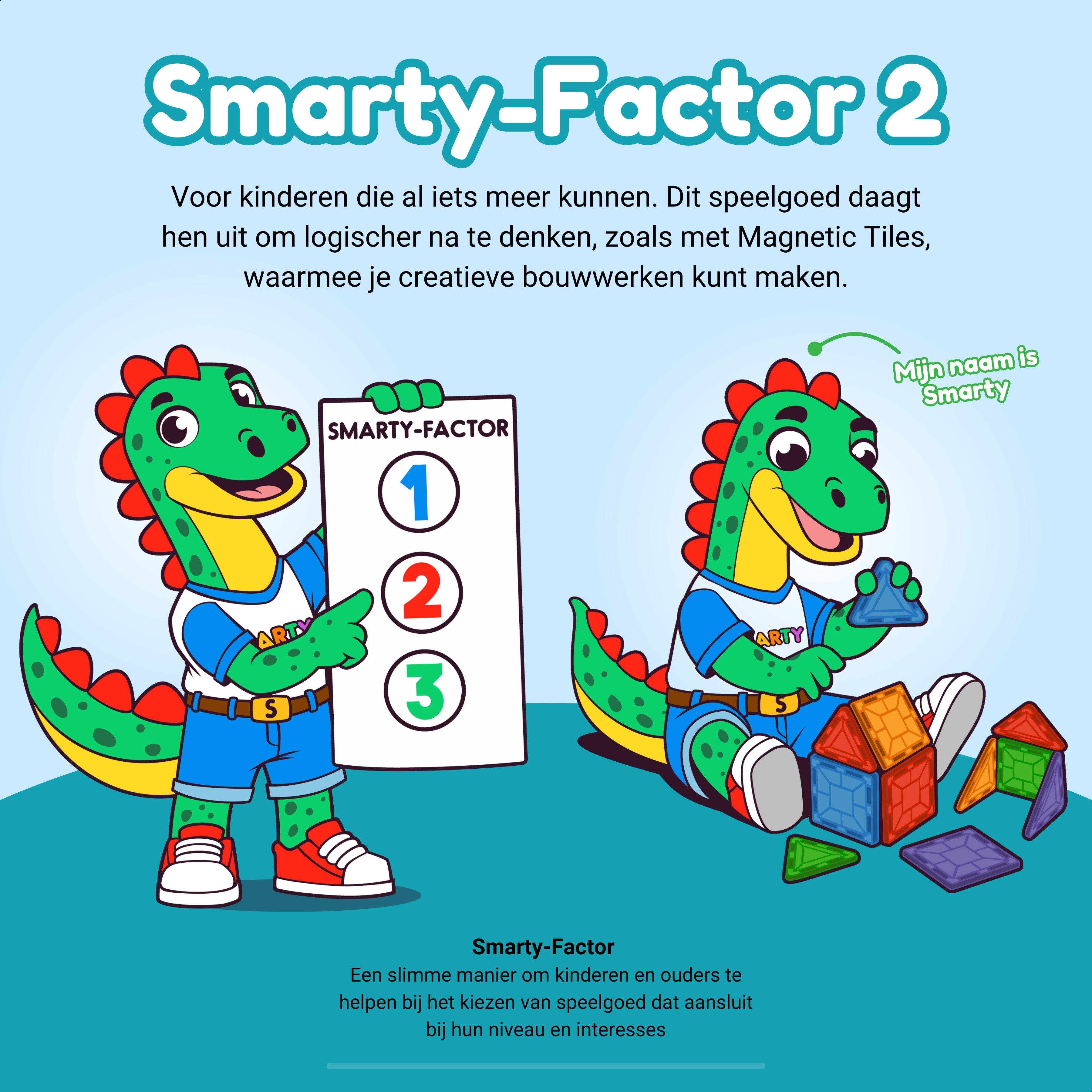 Magnetic Tiles Kaleidoscopic Creations van Fits4Kids met Smarty Factor 2 gemiddelde moeilijkheidsgraad