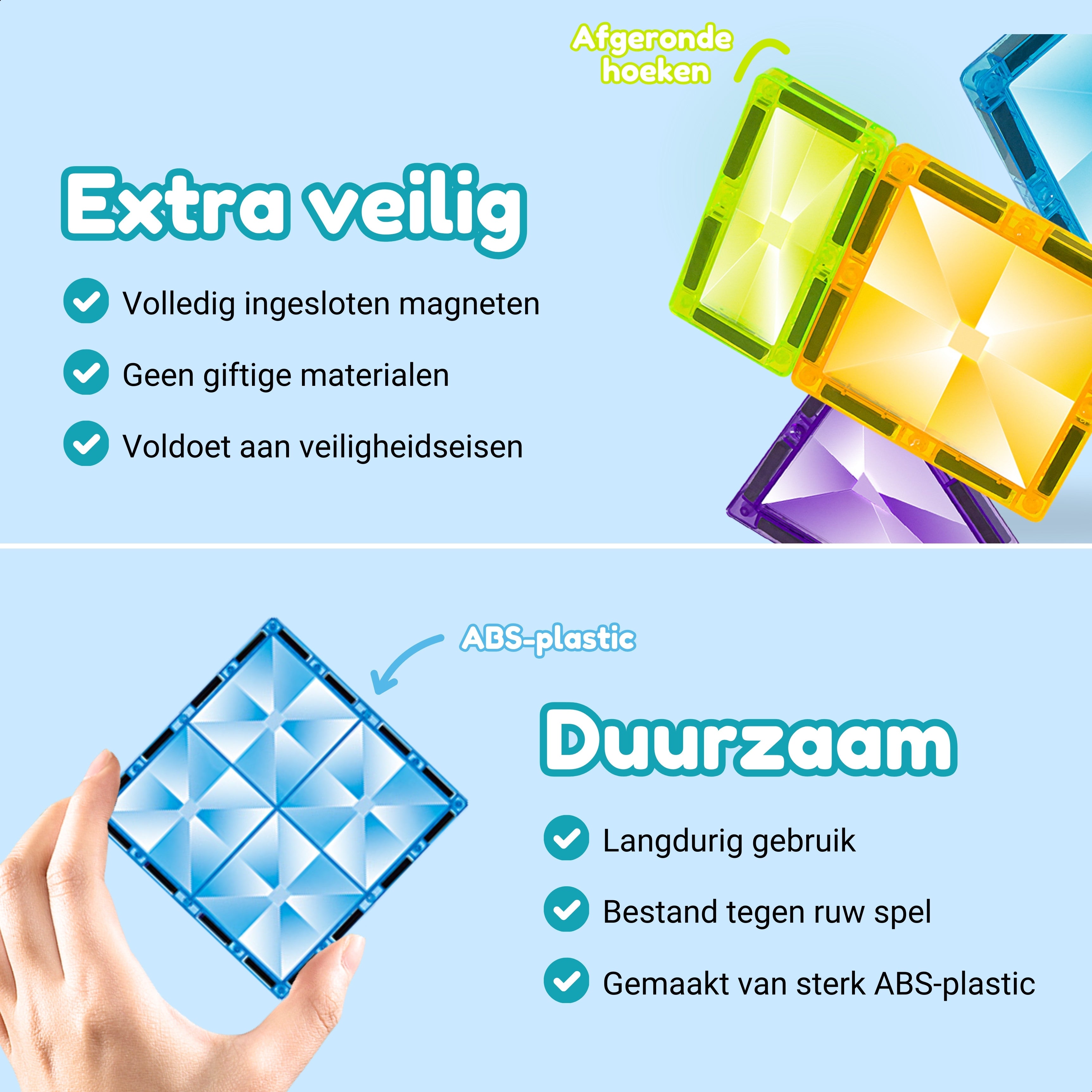 Magnetic Tiles Kaleidoscopic Creations van Fits4Kids extra veilig BPA-vrij en duurzaam