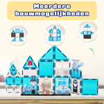 Meerdere bouwmogelijkheden met Magnetic Tiles Police Patrol HQ van Fits4Kids