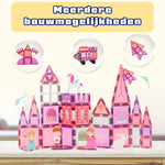 Meerdere bouwmogelijkheden met Magnetic Tiles Princess Paradise van Fits4Kids